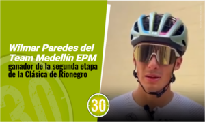 Wilmar Paredes del Team Medellín EPM ganador de la segunda etapa de la Clásica de Rionegro