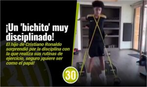 ¡Un 'bichito' muy disciplinado! El hijo de Cristiano Ronaldo salió pintado