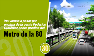 'No vamos a pasar por encima de la gente Federico Gutiérrez sobre predios del Metro de la 80