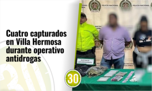 Policía captura a cuatro personas en Villa Hermosa por tráfico de estupefacientes