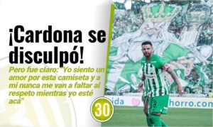 ¡Cardona se disculpó! El crack verdolaga también criticó la celebración de Brayan León