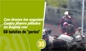 Con drones los seguían! Cuatro jíbaros pillados en Bogotá con 60 bolsitas de "perico"