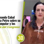 María Fernanda Cabal responde a Petro sobre su consulta popular y los proyectos del Congreso