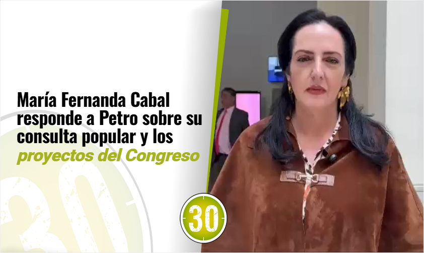 María Fernanda Cabal responde a Petro sobre su consulta popular y los proyectos del Congreso