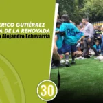 Alcalde Federico Gutiérrez hace entrega de la renovada cancha sintética Alejandro Echavarría