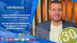 El presidente del Concejo de Sabaneta, Juan David Montoya, en exclusiva con Minuto30