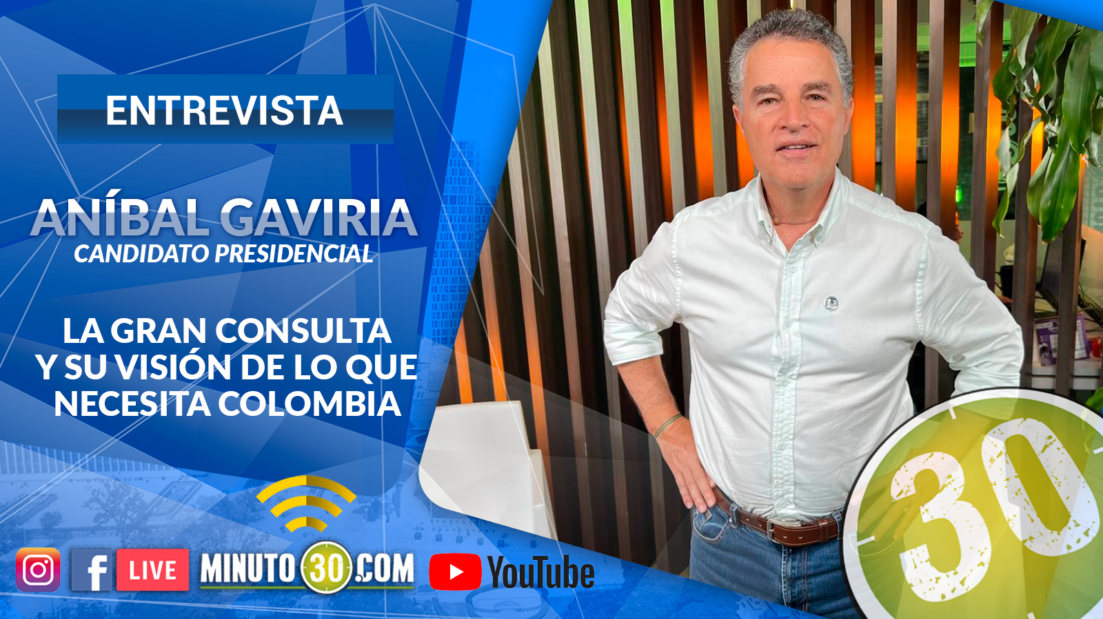 Aníbal Gaviria, candidato presidencial, habla en exclusiva sobre la consulta y el futuro del país